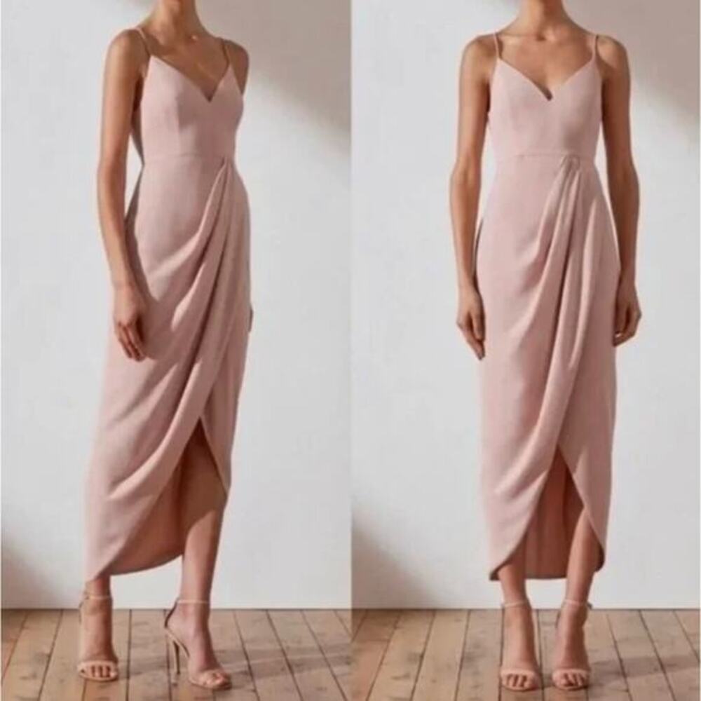 Shona joy 8 pink Cocktail Draped Dress‎